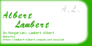 albert lambert business card